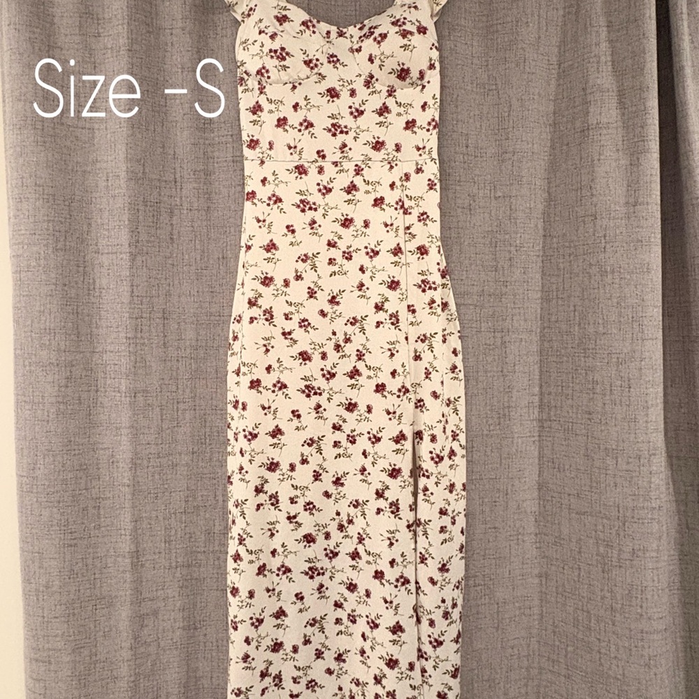 Floral Print White Dress